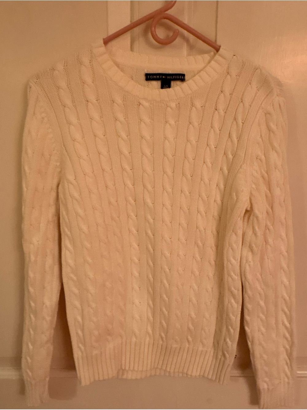 Tommy Hilfiger Cream Cable Knit Jumper Sweater Women’s Large